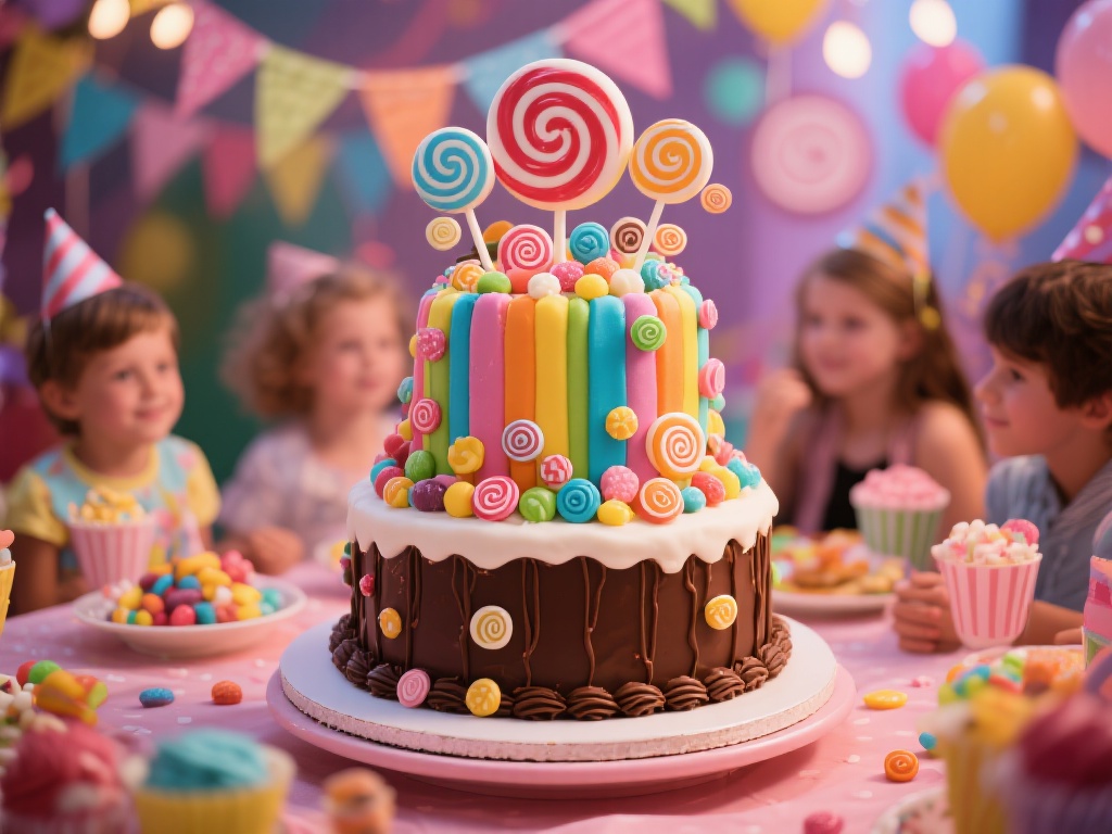 梦幻糖果派对蛋糕的甜蜜奇遇之美味冒险