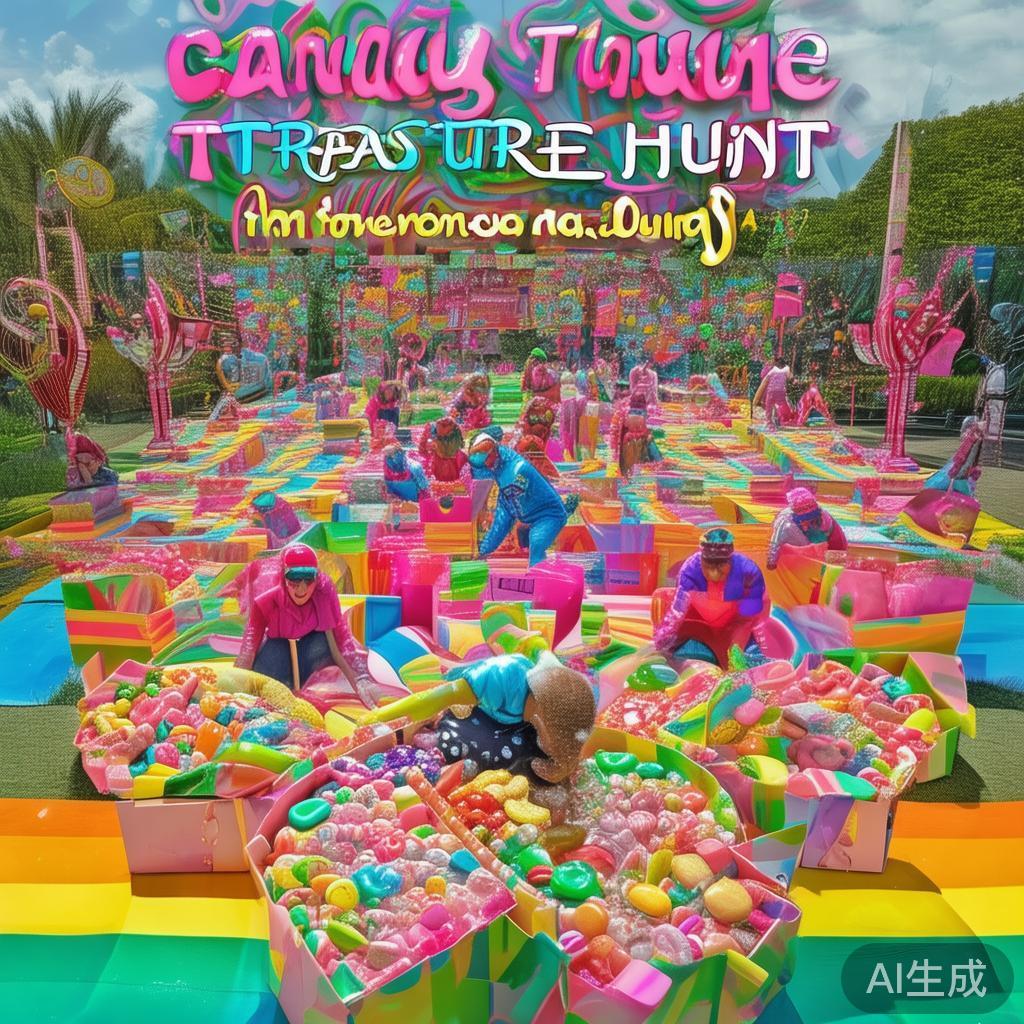 糖果寻找赛：在场地设立糖果宝箱，参与者通过完成任务