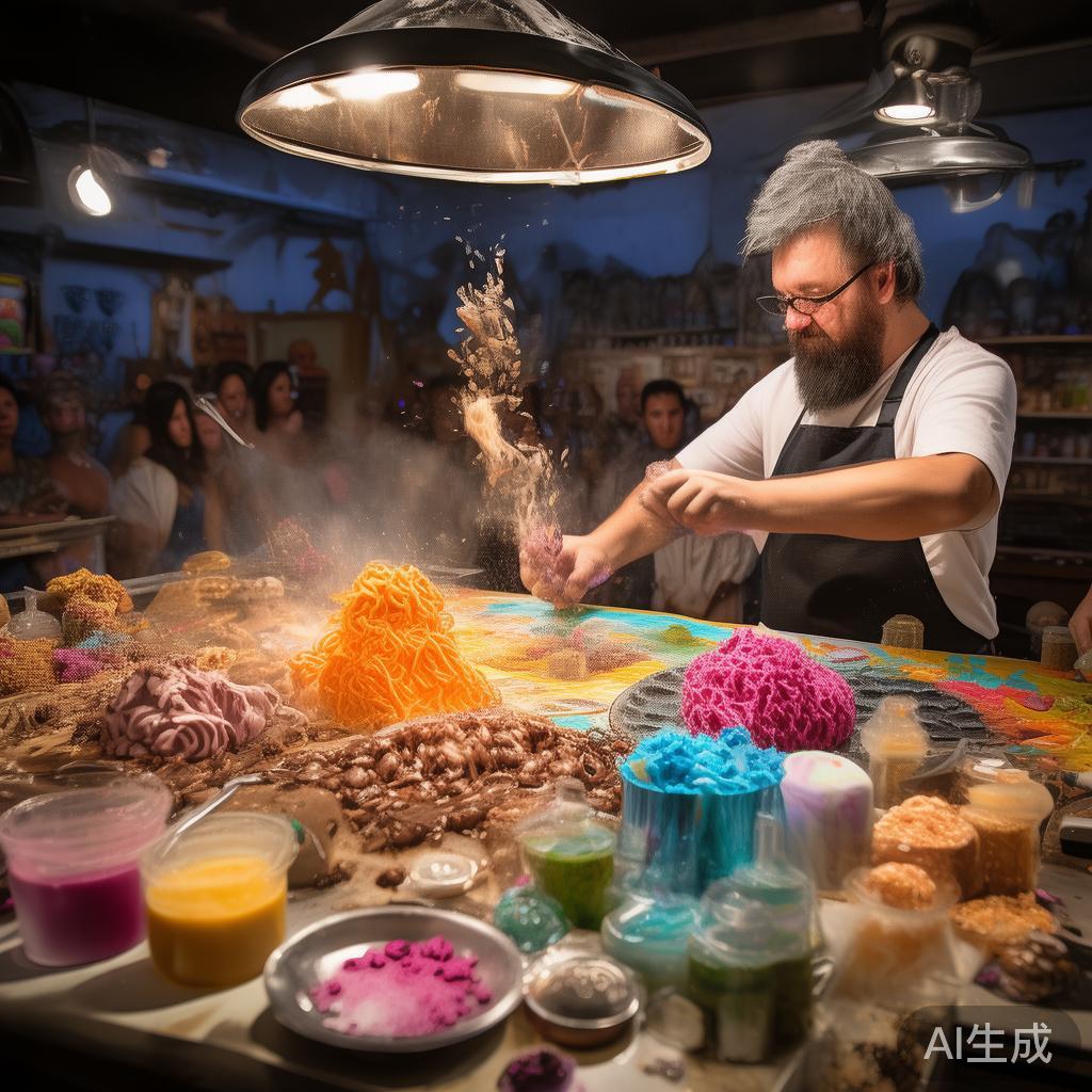 值得一提的是，现场还安排了厨艺表演，展示各种创意糖