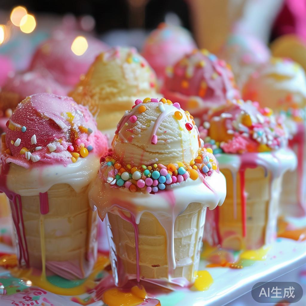 甜蜜无限:糖果派对中的冰激凌盛宴揭秘与美味享受 作为甜点界的宠儿,冰激凌以其丝滑细腻的口感和丰富多