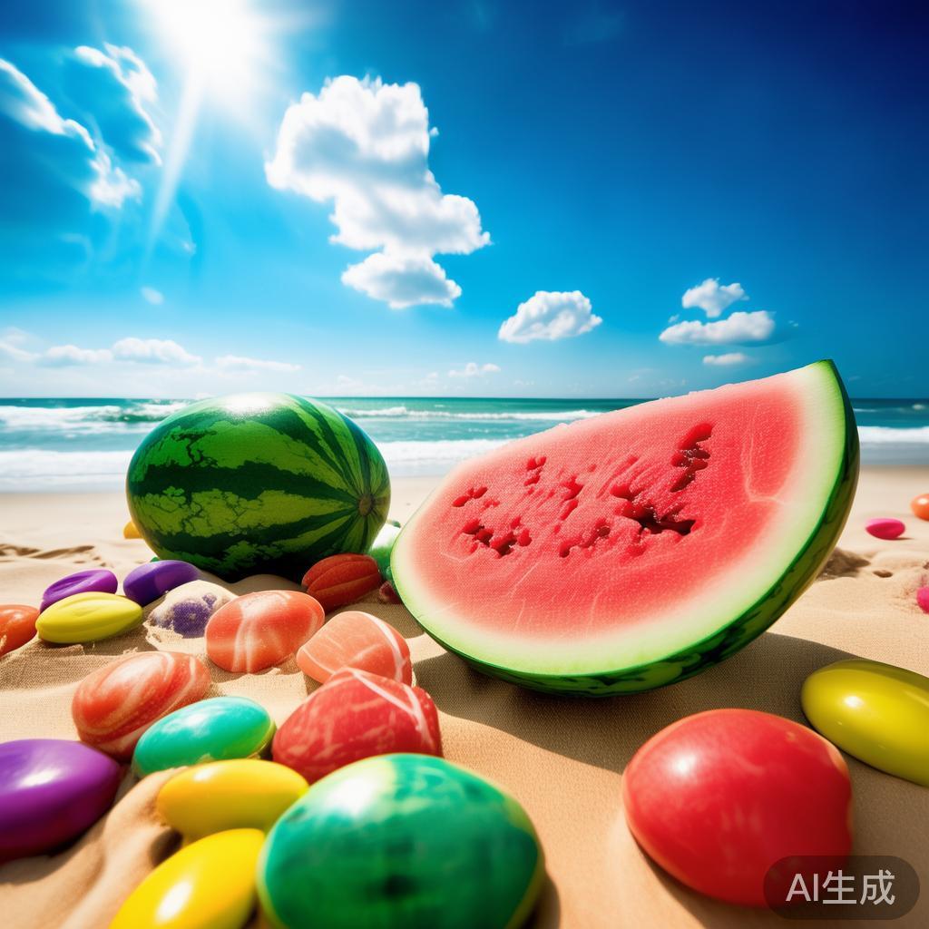 夏天代表着阳光、海滩和无尽的欢笑，而“夏日清凉西瓜