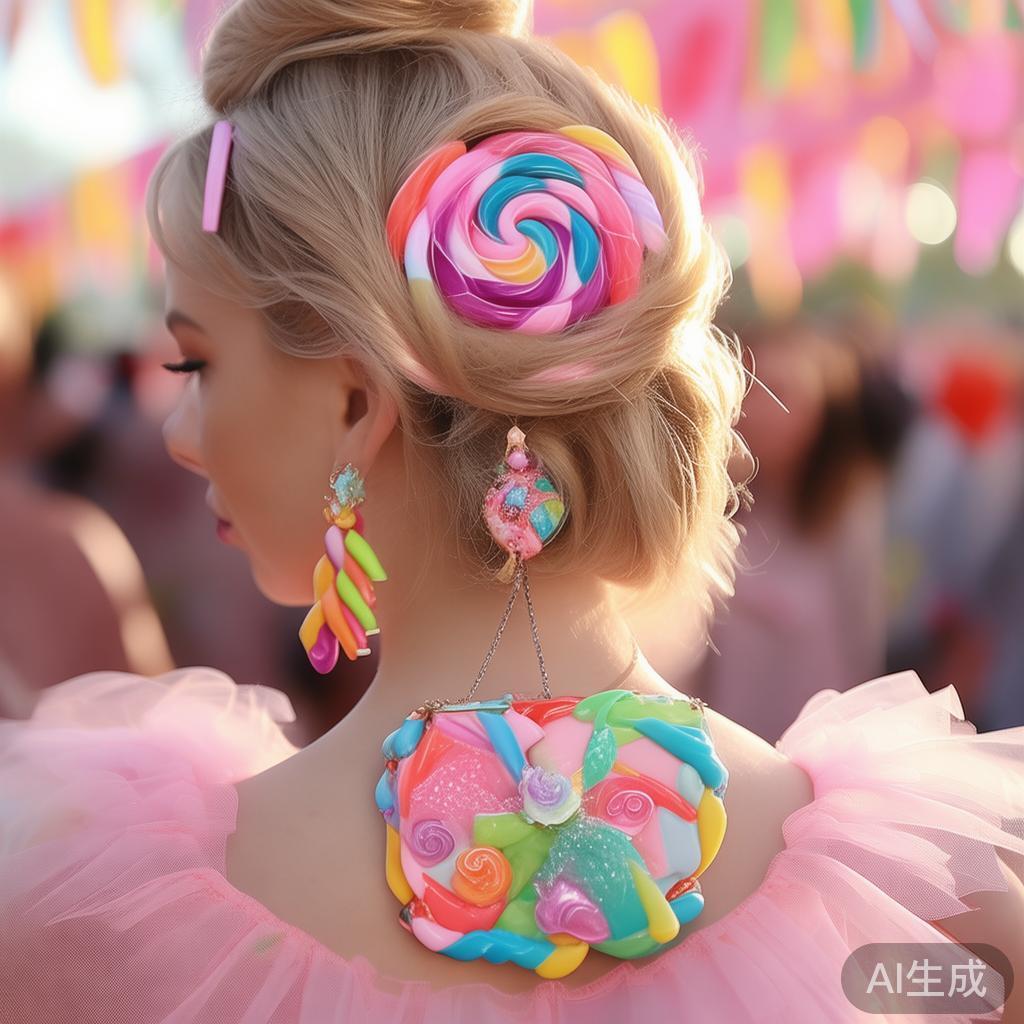 甜蜜狂欢糖果派对女装潮流搭配指南,打造甜美时尚盛宴 配饰在糖果派对女装搭配中扮演着重要角色。色彩鲜艳的